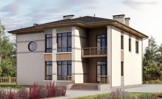 345-001-П Проект двухэтажного дома, современный коттедж из твинблока Волгоград | Проекты домов от House Expert