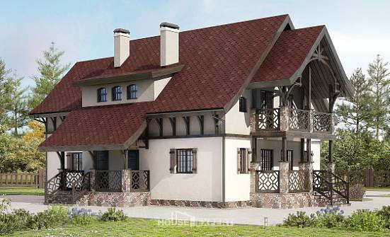 180-014-П Проект двухэтажного дома мансардный этаж, простой загородный дом из бризолита Волгоград | Проекты домов от House Expert