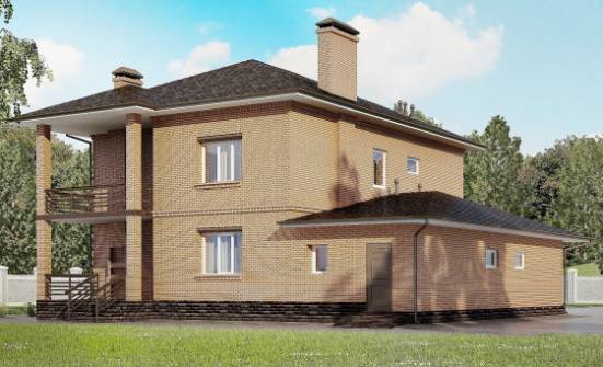 245-003-Л Проект двухэтажного дома и гаражом, простой коттедж из кирпича Михайловка | Проекты домов от House Expert