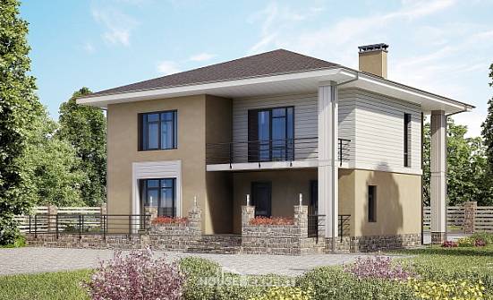 180-015-Л Проект двухэтажного дома, простой коттедж из бризолита Камышин | Проекты домов от House Expert