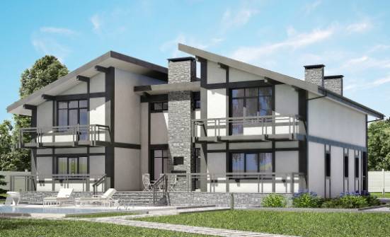 280-002-П Проект двухэтажного дома с мансардным этажом, современный домик из кирпича Волжский | Проекты домов от House Expert