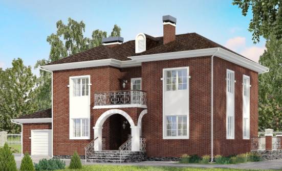 180-006-Л Проект двухэтажного дома, гараж, современный коттедж из кирпича Котово | Проекты домов от House Expert