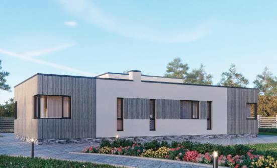 175-001-Л Проект одноэтажного дома, современный загородный дом из арболита Фролово | Проекты домов от House Expert