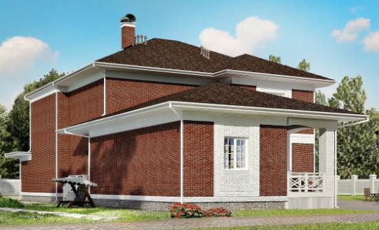 315-001-П Проект двухэтажного дома, гараж, большой коттедж из кирпича Котово | Проекты домов от House Expert
