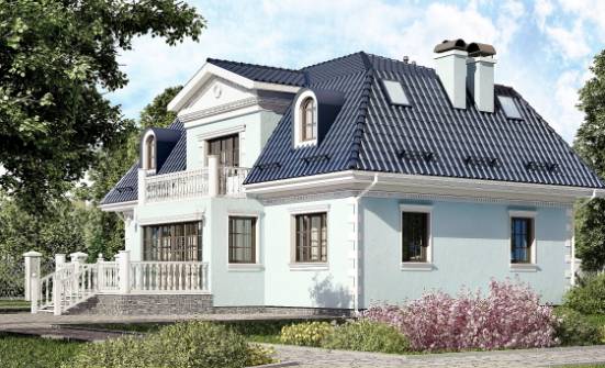 210-004-Л Проект двухэтажного дома с мансардным этажом, уютный дом из твинблока Урюпинск | Проекты домов от House Expert