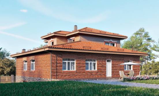 380-002-Л Проект трехэтажного дома, гараж, красивый загородный дом из кирпича Урюпинск | Проекты домов от House Expert