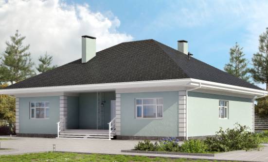 135-003-Л Проект одноэтажного дома, бюджетный коттедж из арболита Урюпинск | Проекты домов от House Expert