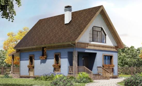130-003-Л Проект двухэтажного дома мансардой, современный домик из пеноблока Камышин | Проекты домов от House Expert