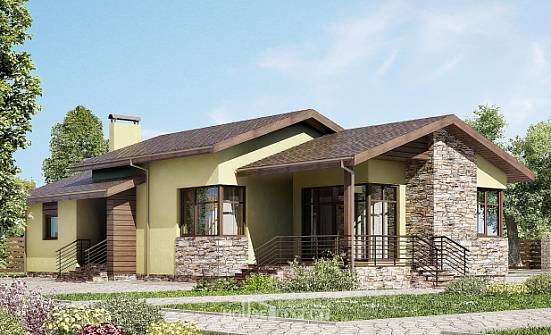 130-007-Л Проект одноэтажного дома, бюджетный загородный дом из арболита Урюпинск | Проекты домов от House Expert