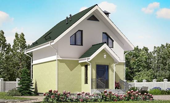 070-001-П Проект двухэтажного дома с мансардой, бюджетный домик из газобетона Урюпинск | Проекты домов от House Expert