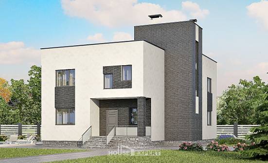 225-001-П Проект двухэтажного дома, современный коттедж из бризолита Волгоград | Проекты домов от House Expert