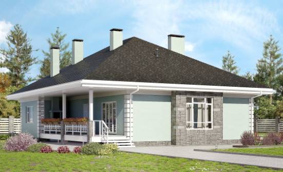 135-003-Л Проект одноэтажного дома, бюджетный коттедж из арболита Урюпинск | Проекты домов от House Expert