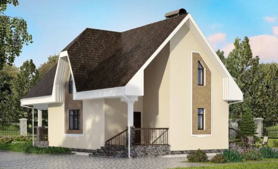 125-001-Л Проект двухэтажного дома с мансардой, простой дом из керамзитобетонных блоков Котово | Проекты домов от House Expert