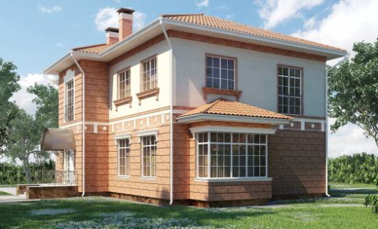 285-001-Л Проект двухэтажного дома, гараж, уютный загородный дом из кирпича Калач-на-Дону | Проекты домов от House Expert