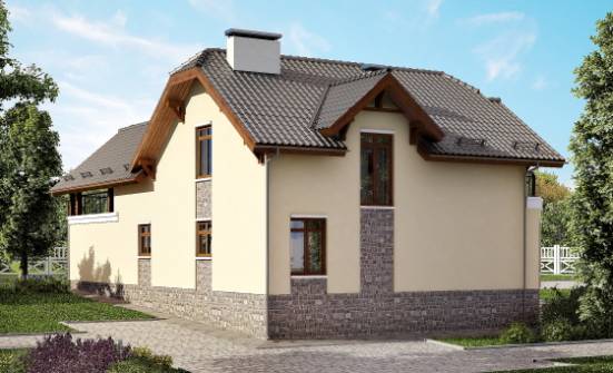 255-003-П Проект трехэтажного дома мансардой, гараж, классический коттедж из блока Котово | Проекты домов от House Expert