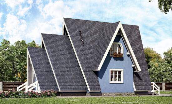 100-002-П Проект двухэтажного дома с мансардой, уютный домик из бревен Камышин | Проекты домов от House Expert