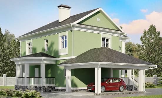 170-001-Л Проект двухэтажного дома, гараж, бюджетный дом из керамзитобетонных блоков Фролово | Проекты домов от House Expert
