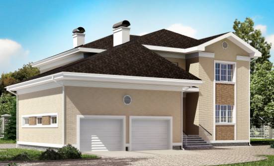 335-001-Л Проект двухэтажного дома, гараж, современный загородный дом из кирпича Михайловка | Проекты домов от House Expert