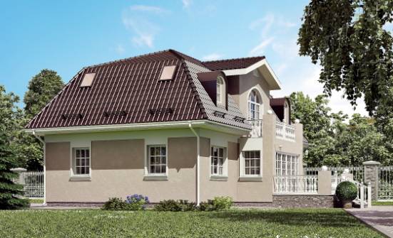210-001-Л Проект двухэтажного дома мансардой, уютный домик из твинблока Камышин | Проекты домов от House Expert