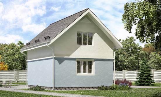 095-002-П Проект двухэтажного дома мансардный этаж, недорогой домик из газобетона Котово | Проекты домов от House Expert