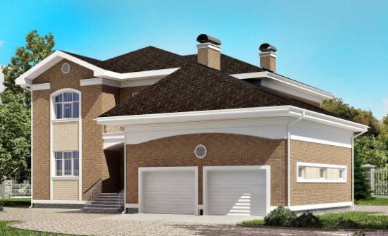 335-002-П Проект двухэтажного дома, гараж, современный загородный дом из кирпича Котово | Проекты домов от House Expert