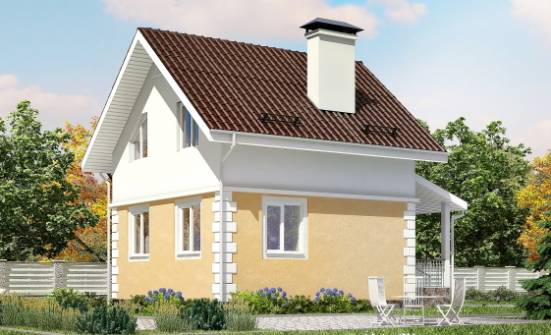 070-002-П Проект двухэтажного дома с мансардой, недорогой загородный дом из газосиликатных блоков Фролово | Проекты домов от House Expert
