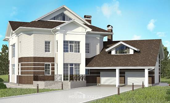 410-001-П Проект двухэтажного дома и гаражом, огромный загородный дом из кирпича Котово | Проекты домов от House Expert