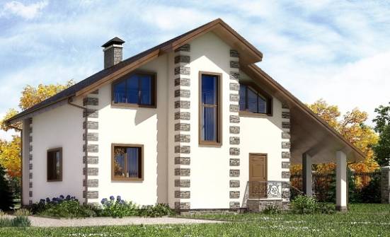150-003-Л Проект двухэтажного дома мансардой, гараж, красивый дом из дерева Котово | Проекты домов от House Expert