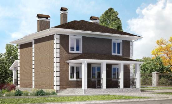 185-002-П Проект двухэтажного дома, недорогой загородный дом из теплоблока Камышин | Проекты домов от House Expert