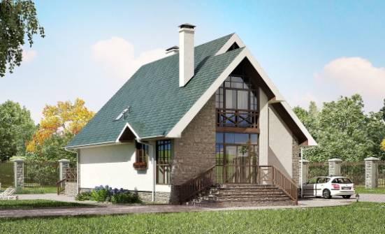 170-003-Л Проект двухэтажного дома мансардой, классический загородный дом из теплоблока Волгоград | Проекты домов от House Expert