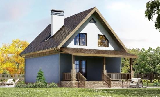 130-003-Л Проект двухэтажного дома мансардой, современный домик из пеноблока Камышин | Проекты домов от House Expert