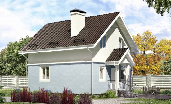 095-002-П Проект двухэтажного дома мансардный этаж, недорогой домик из газобетона Котово | Проекты домов от House Expert