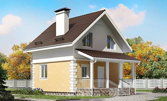 070-002-П Проект двухэтажного дома с мансардой, недорогой загородный дом из газосиликатных блоков Фролово | Проекты домов от House Expert