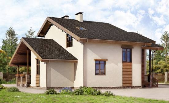 240-003-П Проект двухэтажного дома мансардой, уютный загородный дом из кирпича Волжский | Проекты домов от House Expert