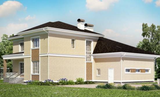 335-001-Л Проект двухэтажного дома, гараж, современный загородный дом из кирпича Михайловка | Проекты домов от House Expert