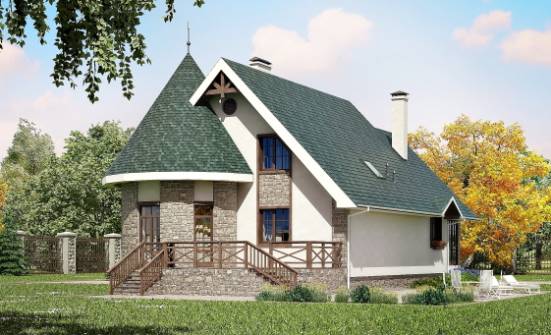170-003-Л Проект двухэтажного дома мансардой, классический загородный дом из теплоблока Волгоград | Проекты домов от House Expert