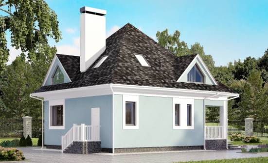 110-001-Л Проект двухэтажного дома мансардой, современный дом из твинблока Фролово | Проекты домов от House Expert