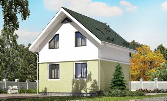070-001-П Проект двухэтажного дома с мансардой, бюджетный домик из газобетона Урюпинск | Проекты домов от House Expert