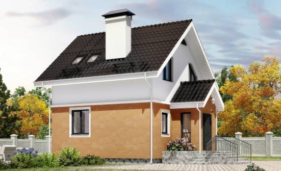 070-001-Л Проект двухэтажного дома мансардный этаж, маленький коттедж из газобетона Волжский | Проекты домов от House Expert