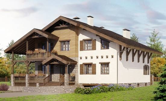 400-004-П Проект трехэтажного дома мансардой, гараж, современный домик из кирпича Калач-на-Дону | Проекты домов от House Expert