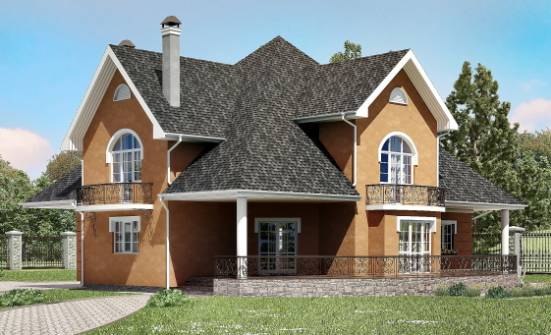 310-001-П Проект двухэтажного дома с мансардным этажом, просторный дом из поризованных блоков Камышин | Проекты домов от House Expert