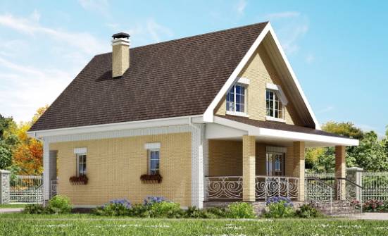 130-004-П Проект двухэтажного дома с мансардой, бюджетный домик из блока Волгоград | Проекты домов от House Expert