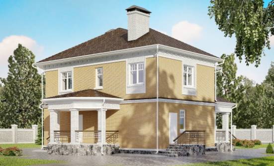 160-001-Л Проект двухэтажного дома, бюджетный домик из блока Калач-на-Дону | Проекты домов от House Expert