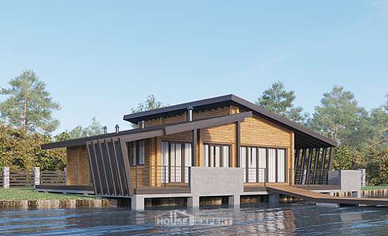 100-007-П Проект бани из бревен Михайловка | Проекты домов от House Expert