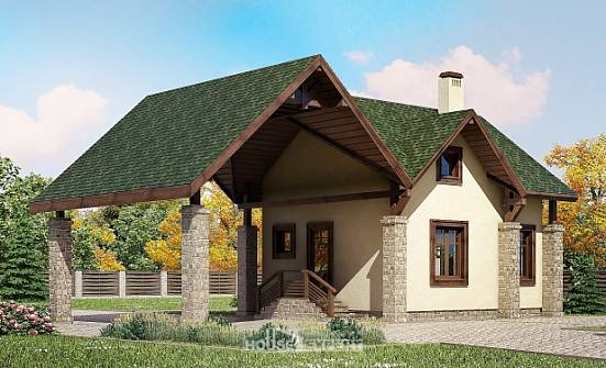 060-001-Л Проект двухэтажного дома с мансардой и гаражом, маленький домик из поризованных блоков Урюпинск | Проекты домов от House Expert