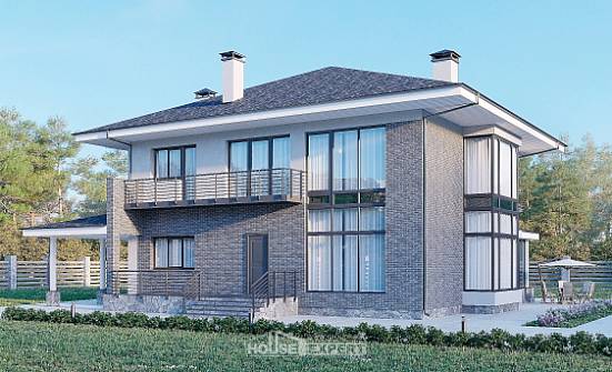 250-004-Л Проект двухэтажного дома, огромный загородный дом из бризолита Михайловка | Проекты домов от House Expert