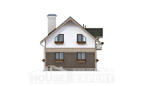105-001-Л Проект двухэтажного дома с мансардным этажом, доступный дом из газобетона Котово, House Expert