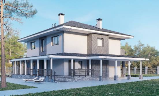 250-004-Л Проект двухэтажного дома, огромный загородный дом из бризолита Михайловка | Проекты домов от House Expert