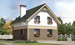 105-001-Л Проект двухэтажного дома мансардой, небольшой домик из поризованных блоков Урюпинск, House Expert