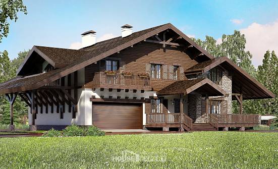 320-001-П Проект двухэтажного дома с мансардой и гаражом, большой коттедж из кирпича Урюпинск | Проекты домов от House Expert